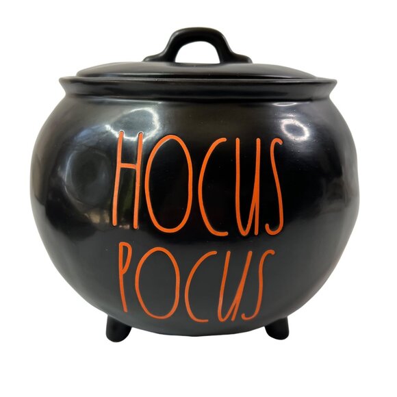 Rae Dunn Black Hocus Pocus Cauldron Canister Halloween Collectible Decor - Picture 1 of 12